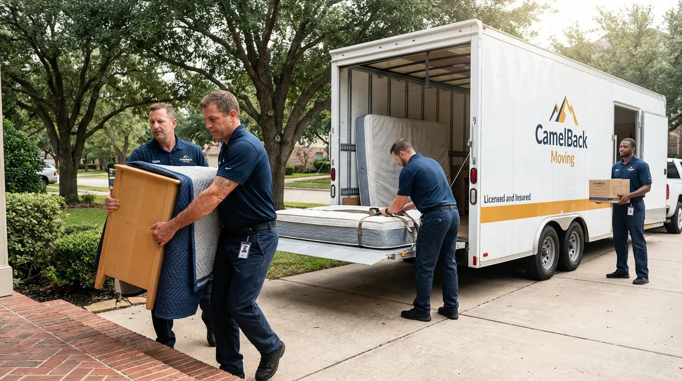 Crew loading residential truck for cross-state move from New Providence, NJ