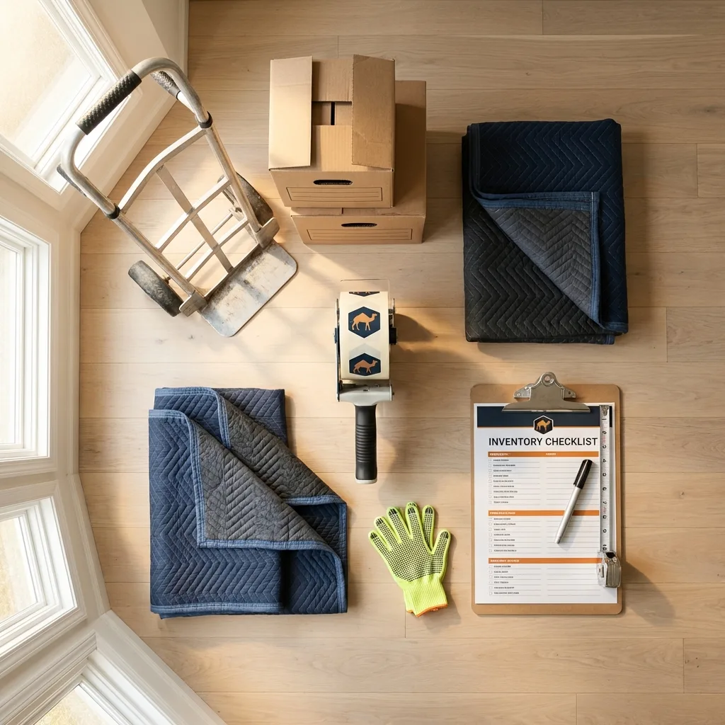 Professional moving supplies and packing materials layout for New Providence residential relocations